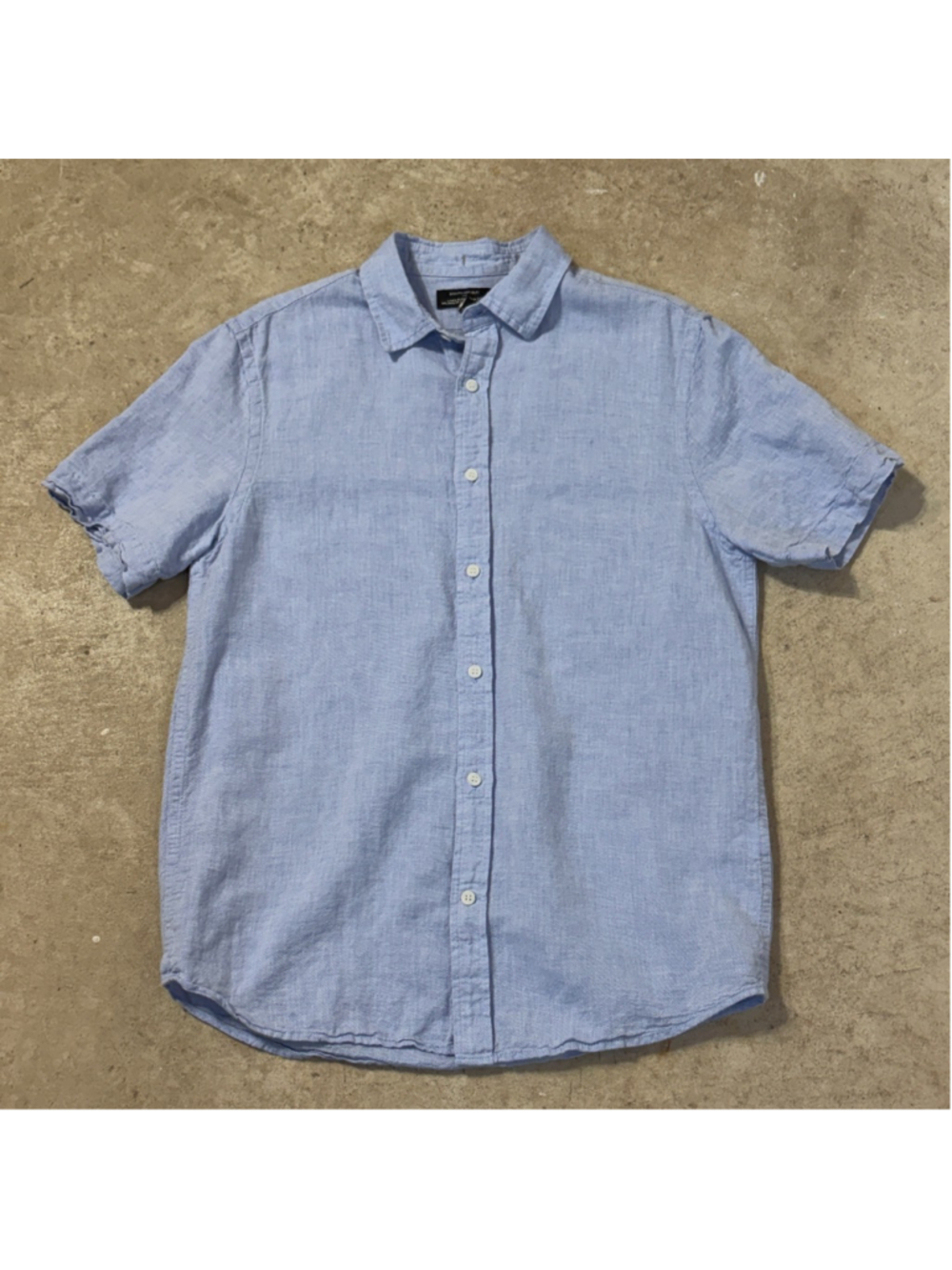 Banana Republic Factory Blue Linen Blend Slim Fit Button Down Men’s Medium
